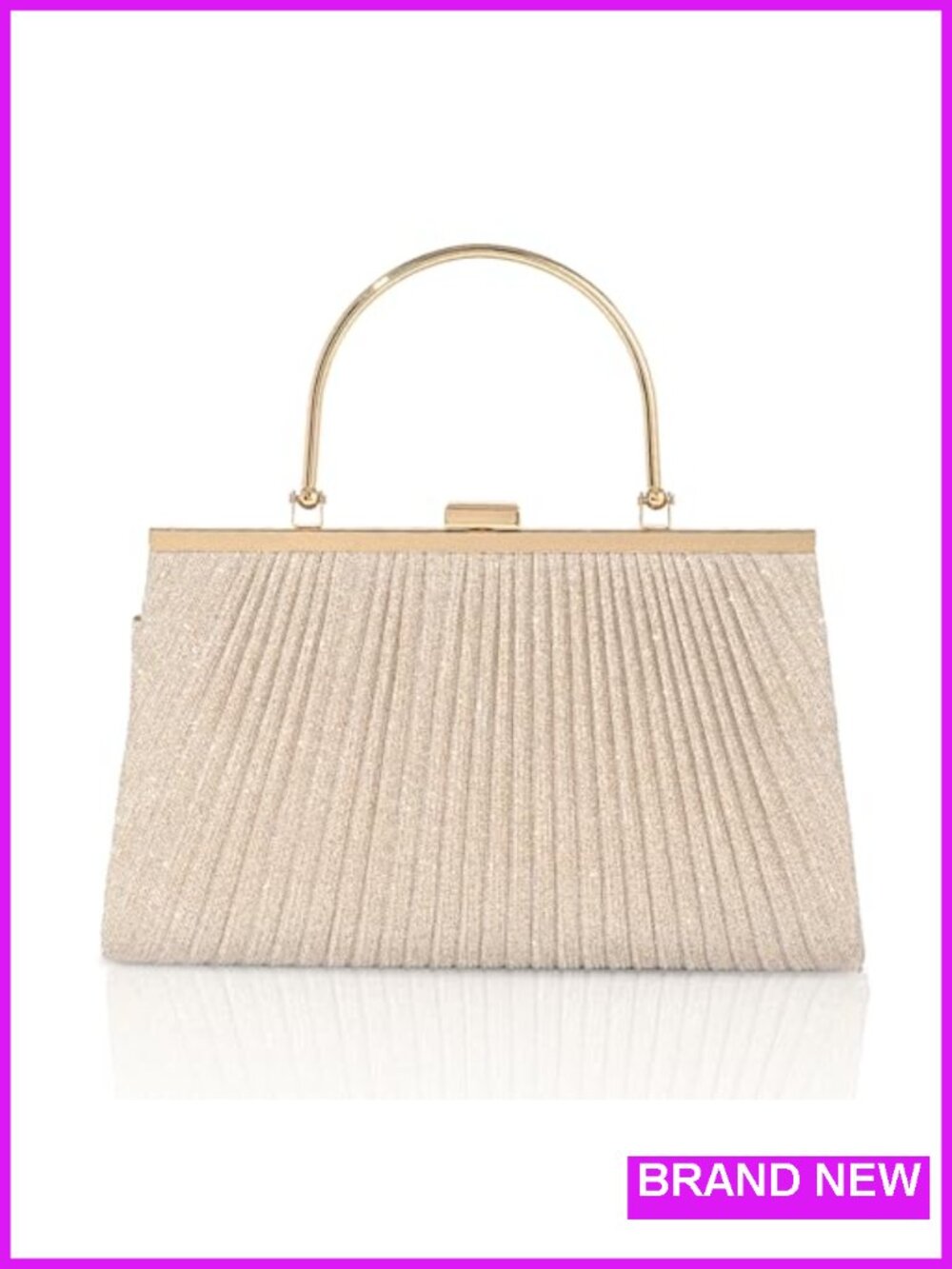 Women's Evening Clutch Purse Formal Glitter Gold Sparkly Chain Handbag Wedding